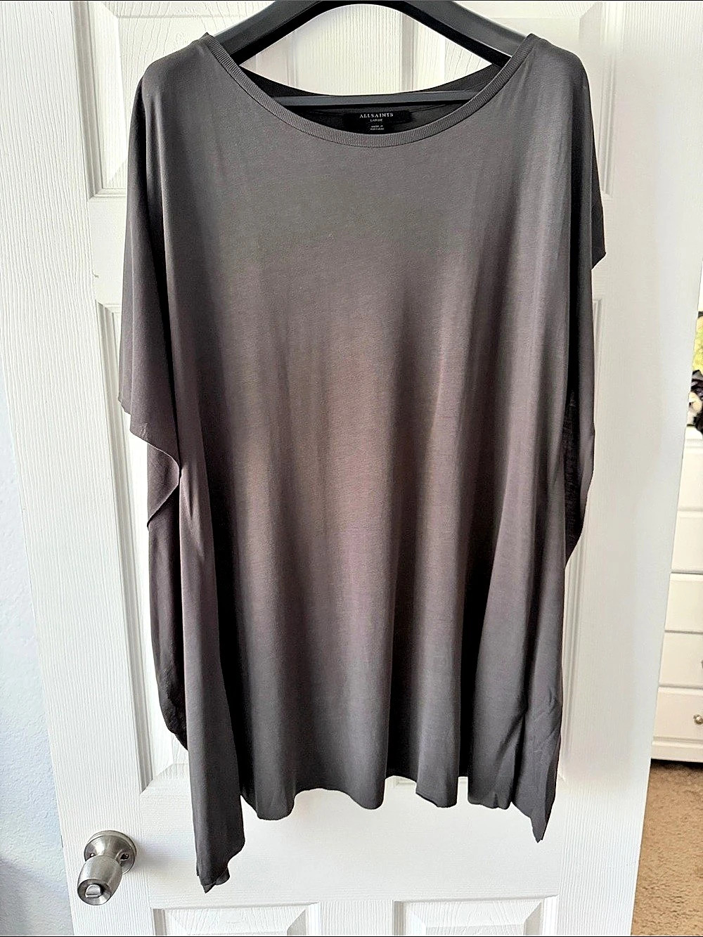 AllSaints Gray Draped Tunic Size Large
